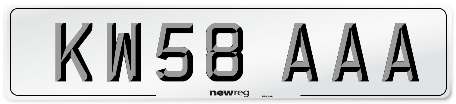 KW58 AAA Number Plate from New Reg